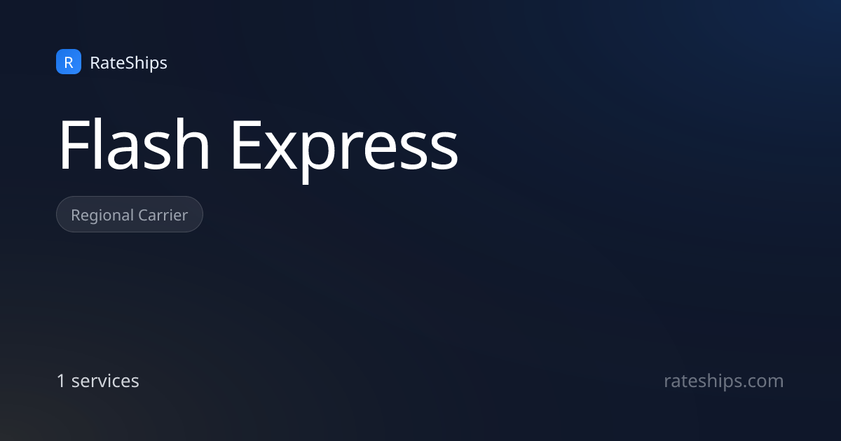 Flash Express tracking, rates & delivery times (2026) | RateShips