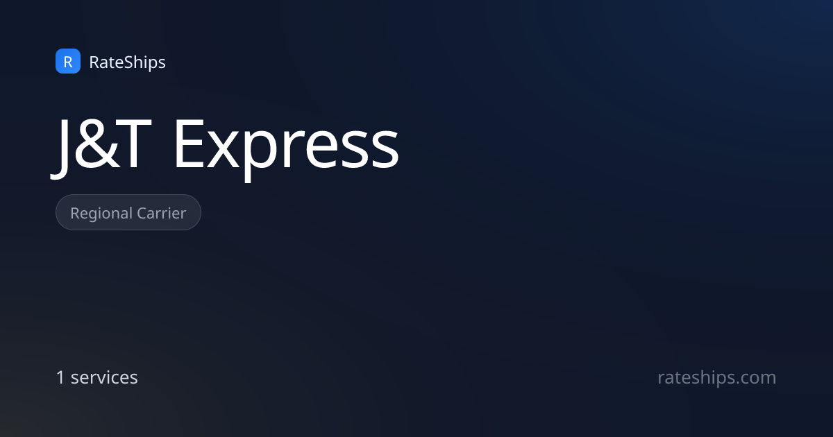 J&T Express tracking, rates & delivery times (2026) | RateShips