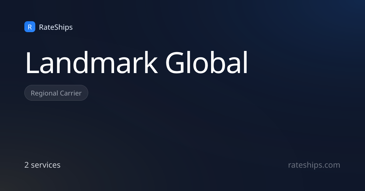 Landmark Global tracking, rates & delivery times (2026) | RateShips