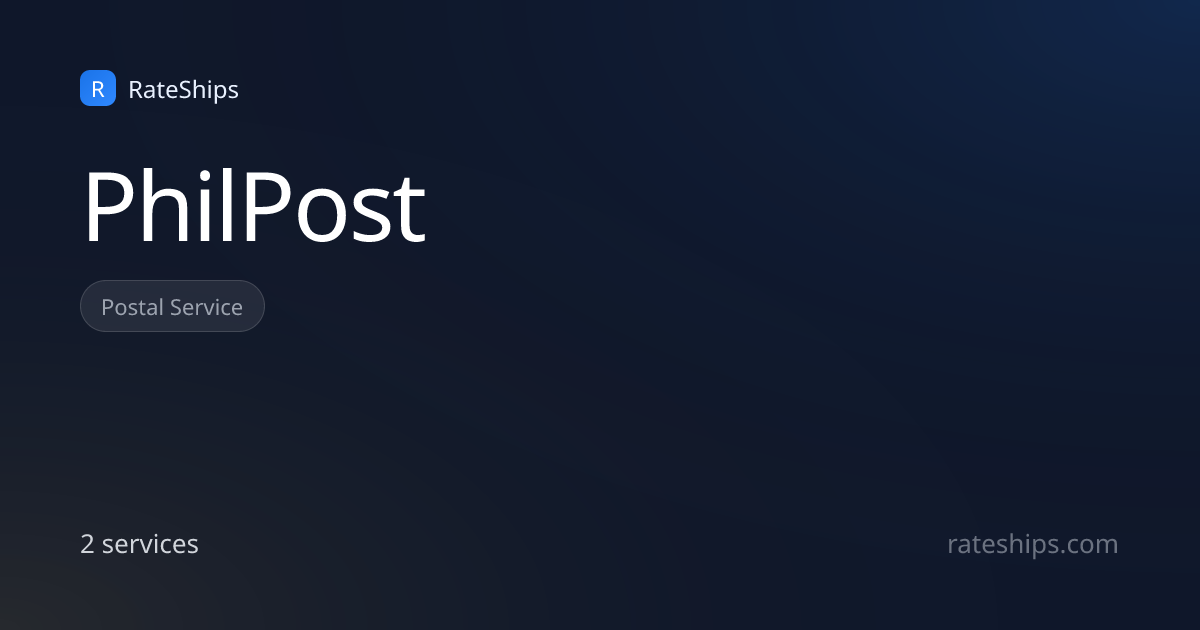 PhilPost tracking, rates & delivery times (2026) | RateShips