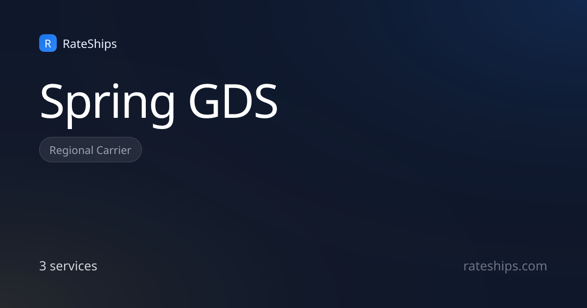 Spring GDS tracking, rates & delivery times (2026) | RateShips