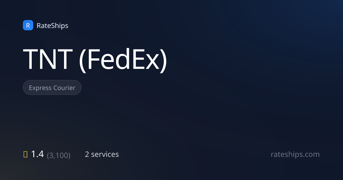 TNT (FedEx) tracking, rates & delivery times (2026) ★ 1.4 | RateShips